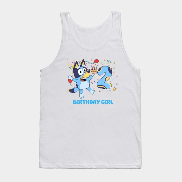 Bluey and Bingo 2 year buley family Tank Top by Justine Nolanz